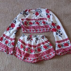 Floral Crop Top and Shorts Set